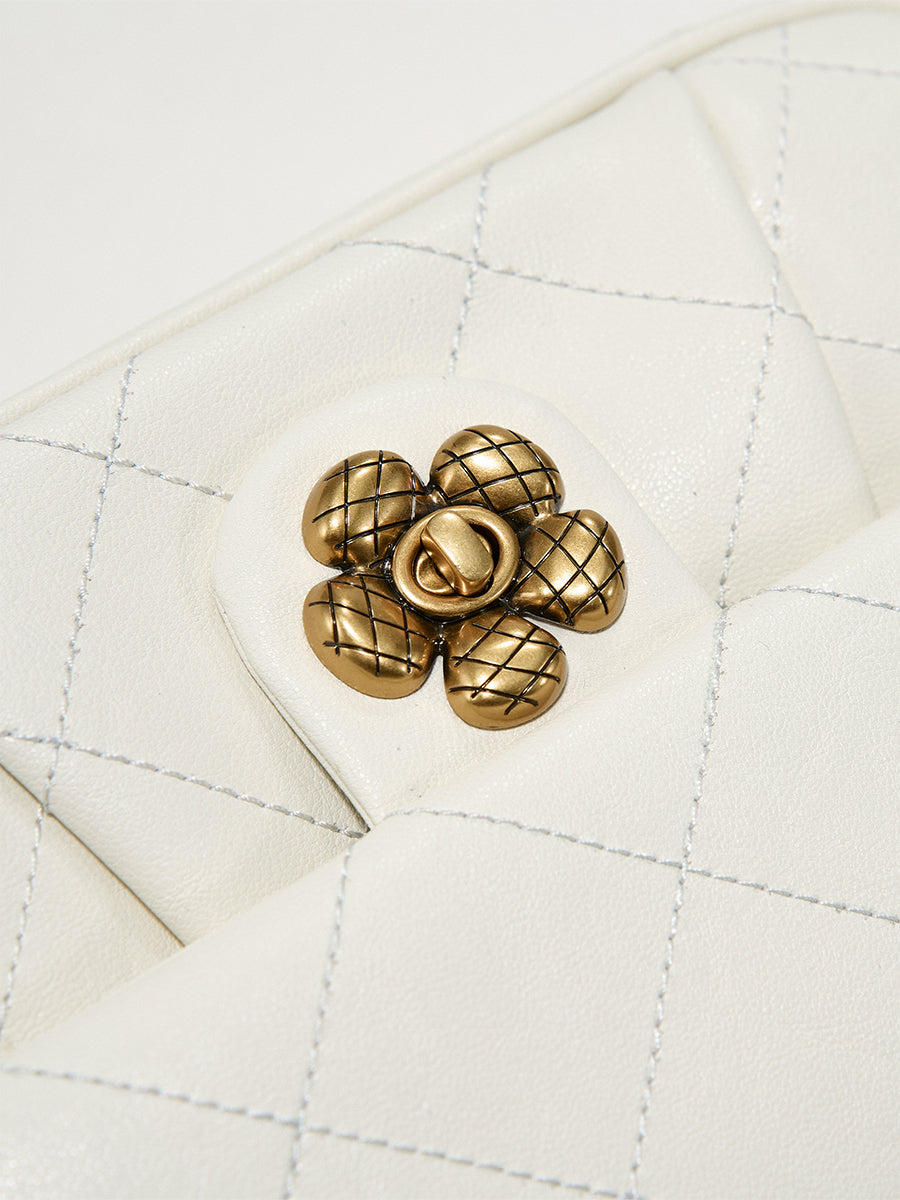 Diamond-shaped checkered underarm bag chain bag