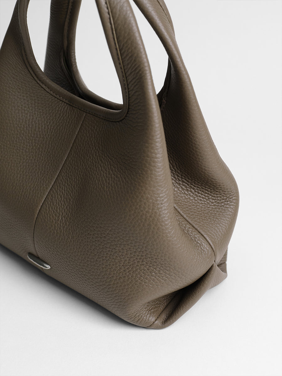 top grain leather minimalist hobo bag