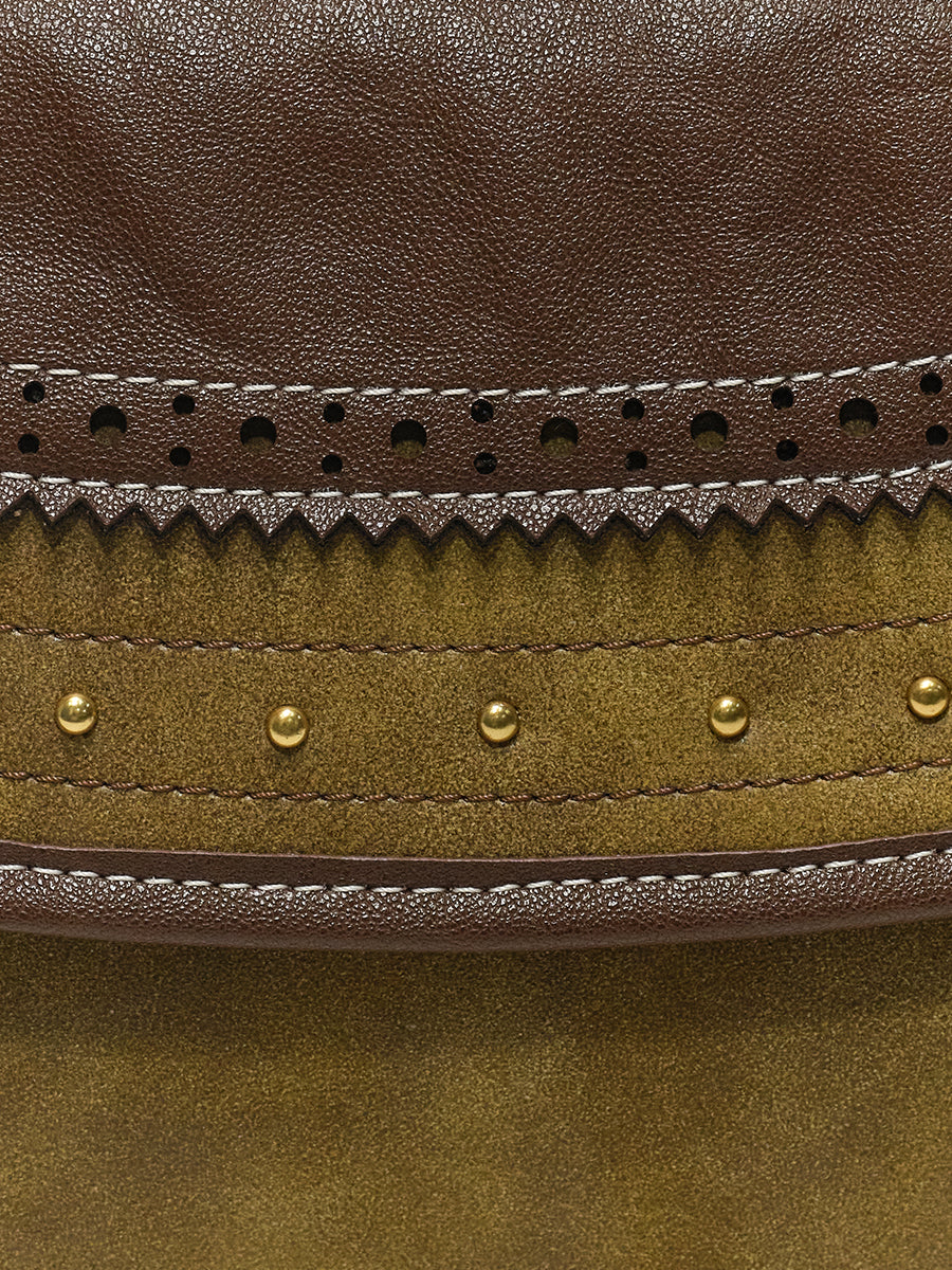 Old leather vintage underarm bag saddle bag