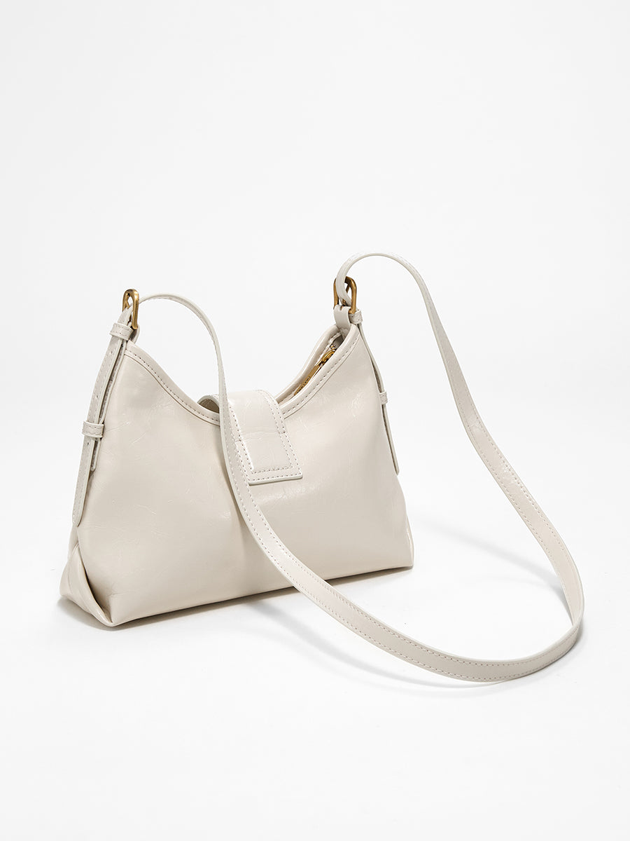 Large-capacity cowhide single-shoulder tote bag