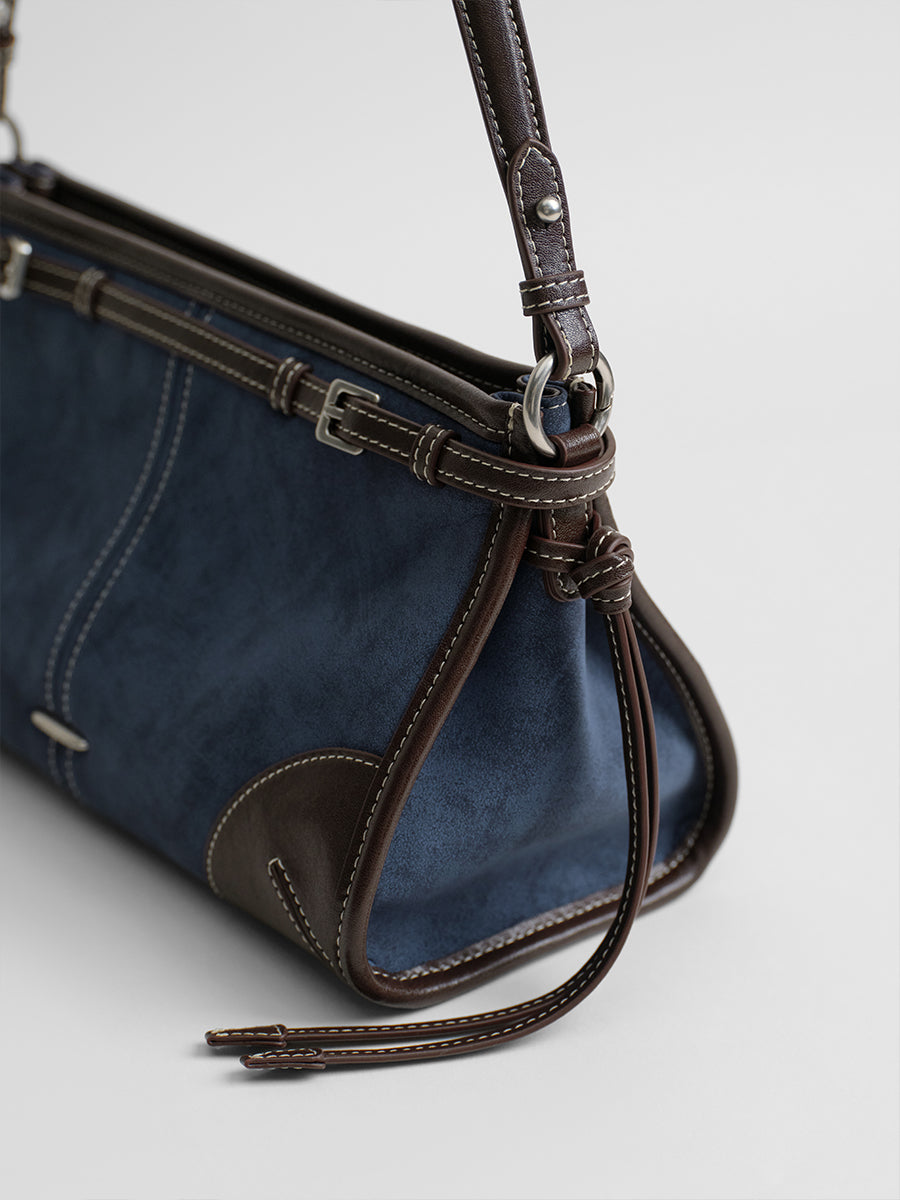 Leather Baguette Single-Shoulder Bag