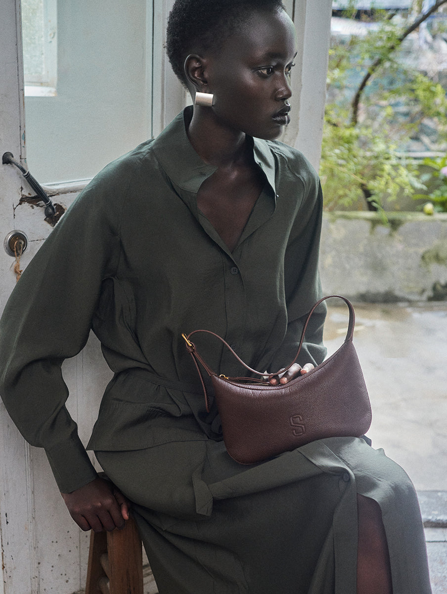 Top-grain Leather Box Bag