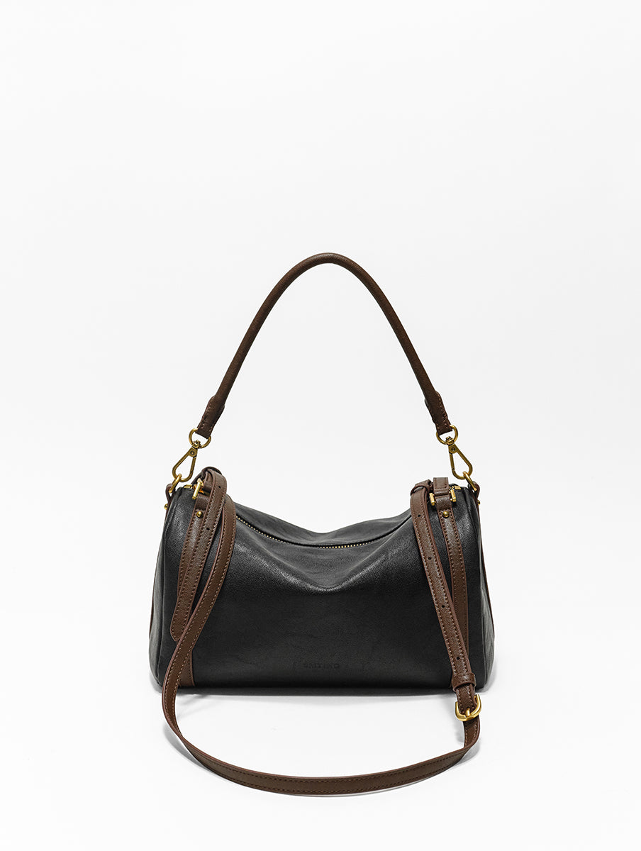 Colorblock retro boston shoulder bag