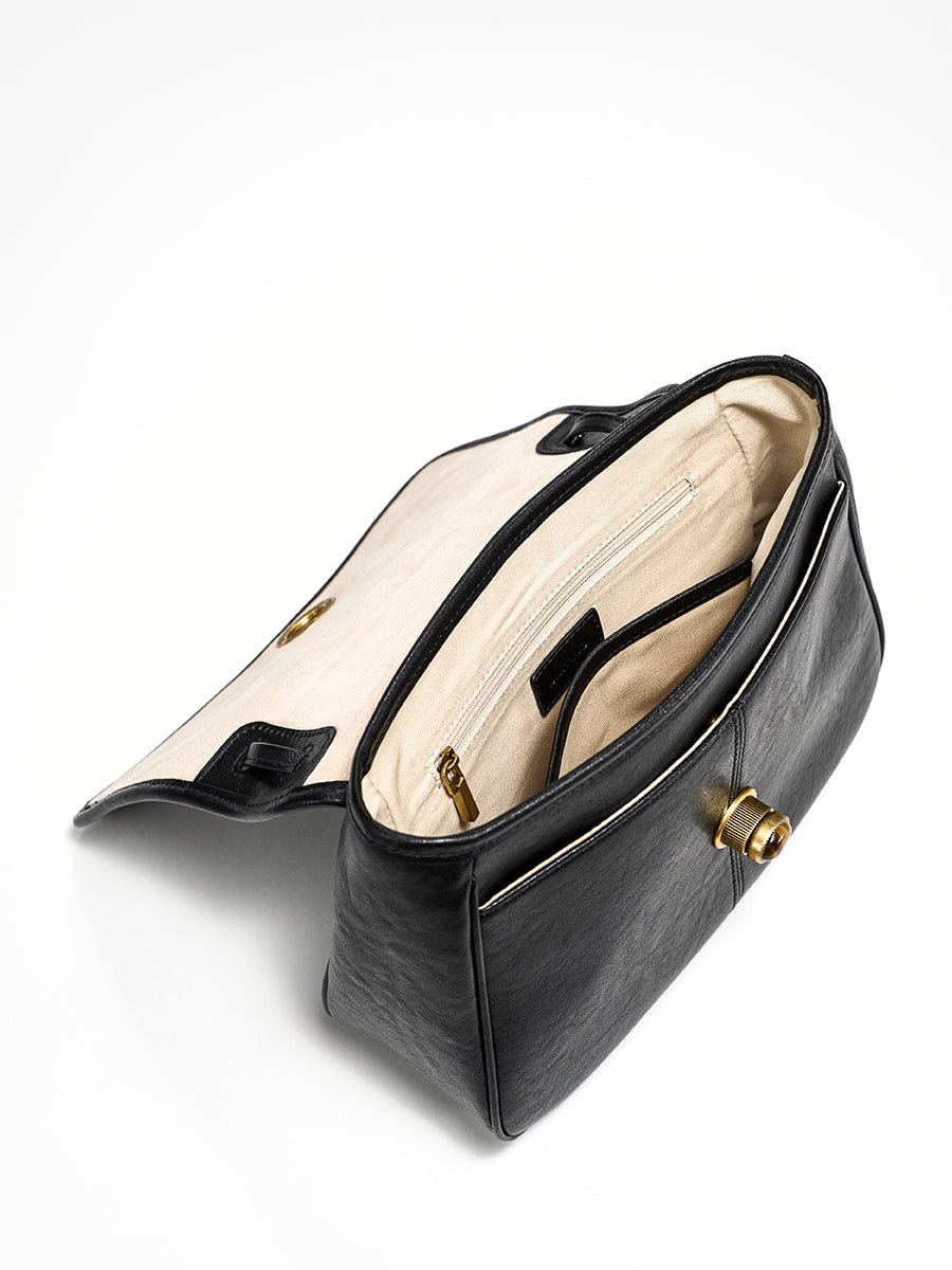 Curved textured square crossbody bag