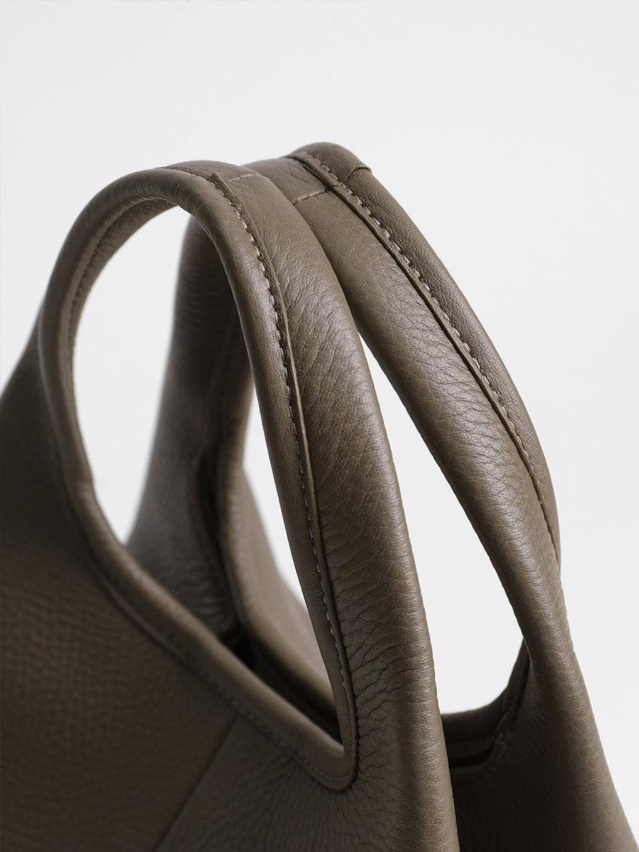 top grain leather minimalist hobo bag