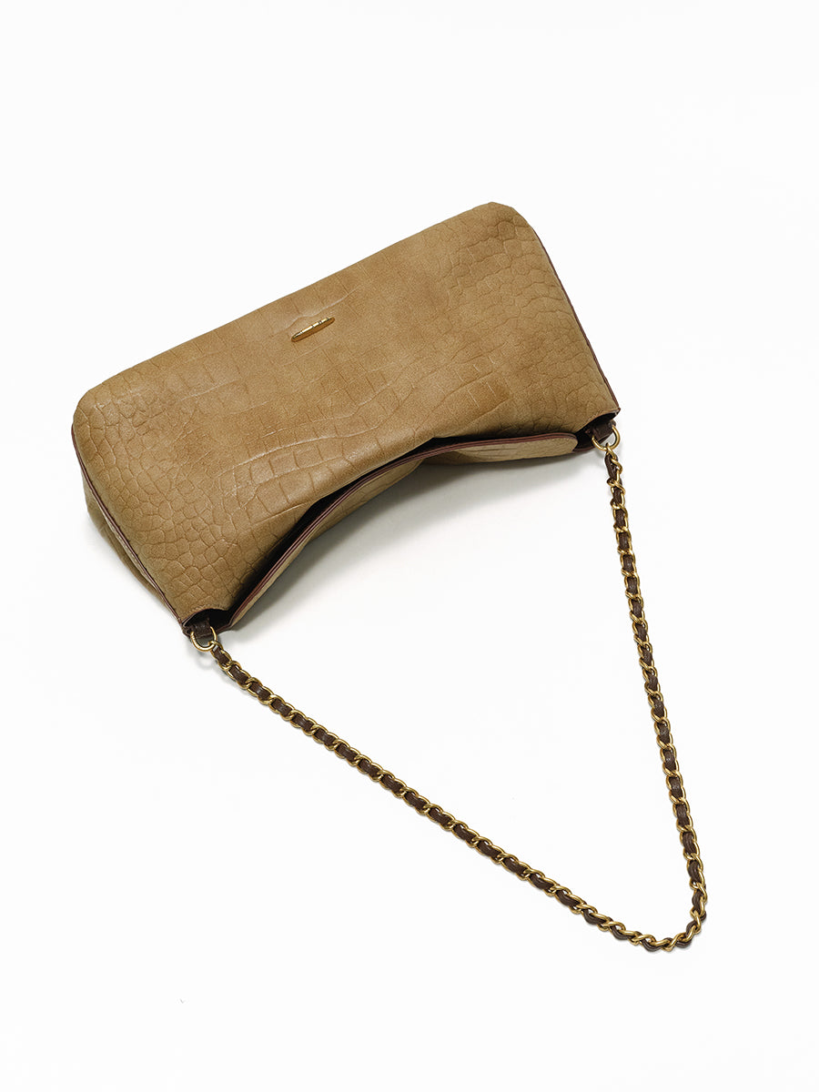 Crocodile pattern chain shoulder bag