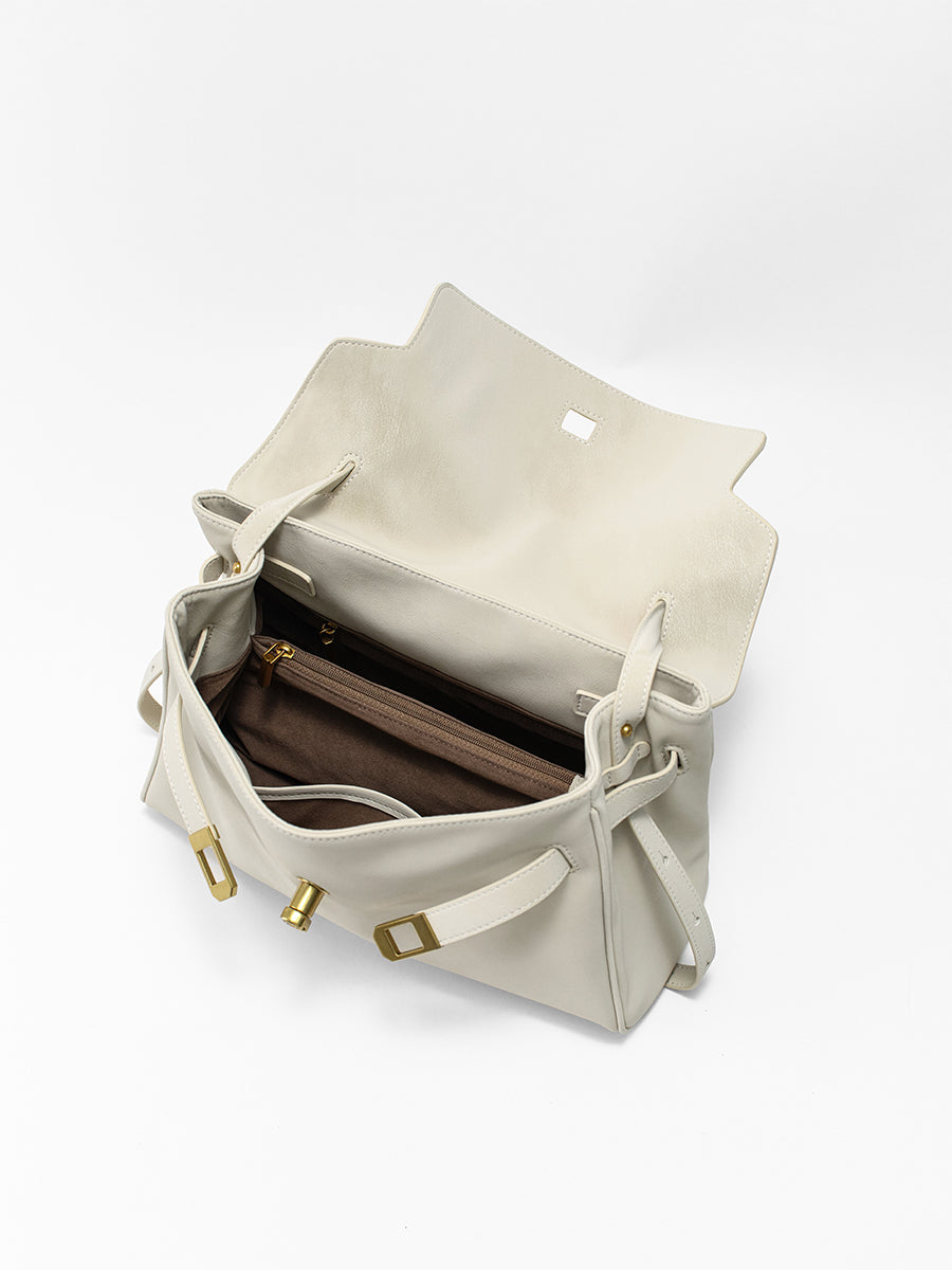 Commute Kelly Bag with Subtle Pearlized Texture