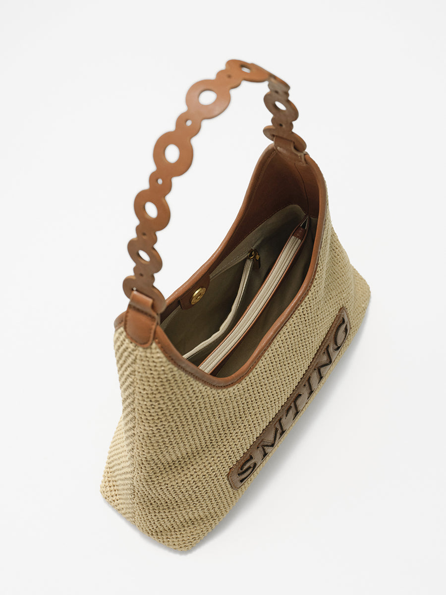 Niche straw weaving bag underarm bag