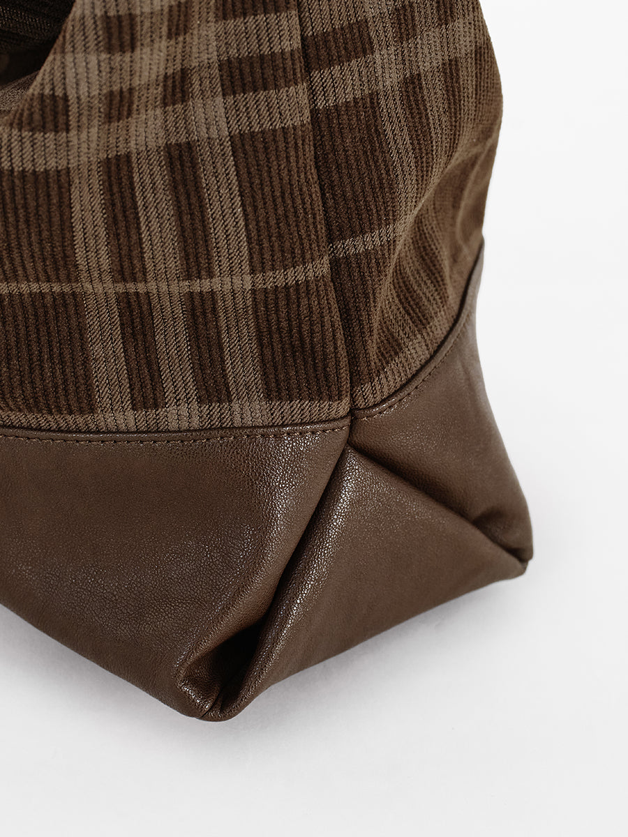 Soft corduroy bucket bag