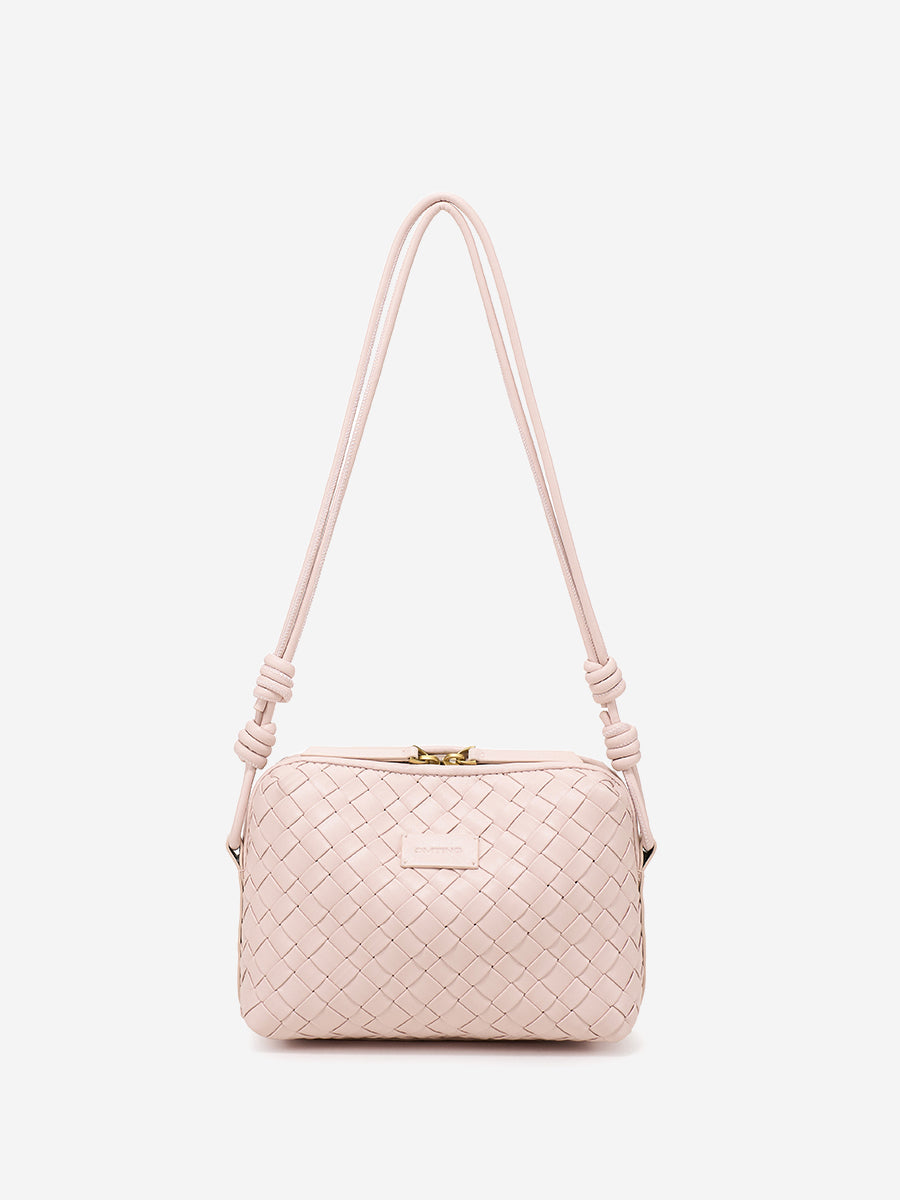 Ink White-Woven Square Bag