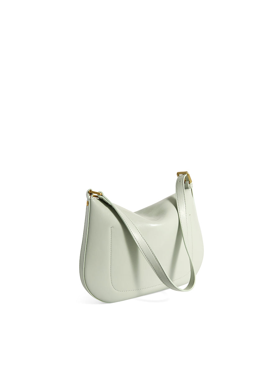 Textured cowhide underarm bag saddle bag