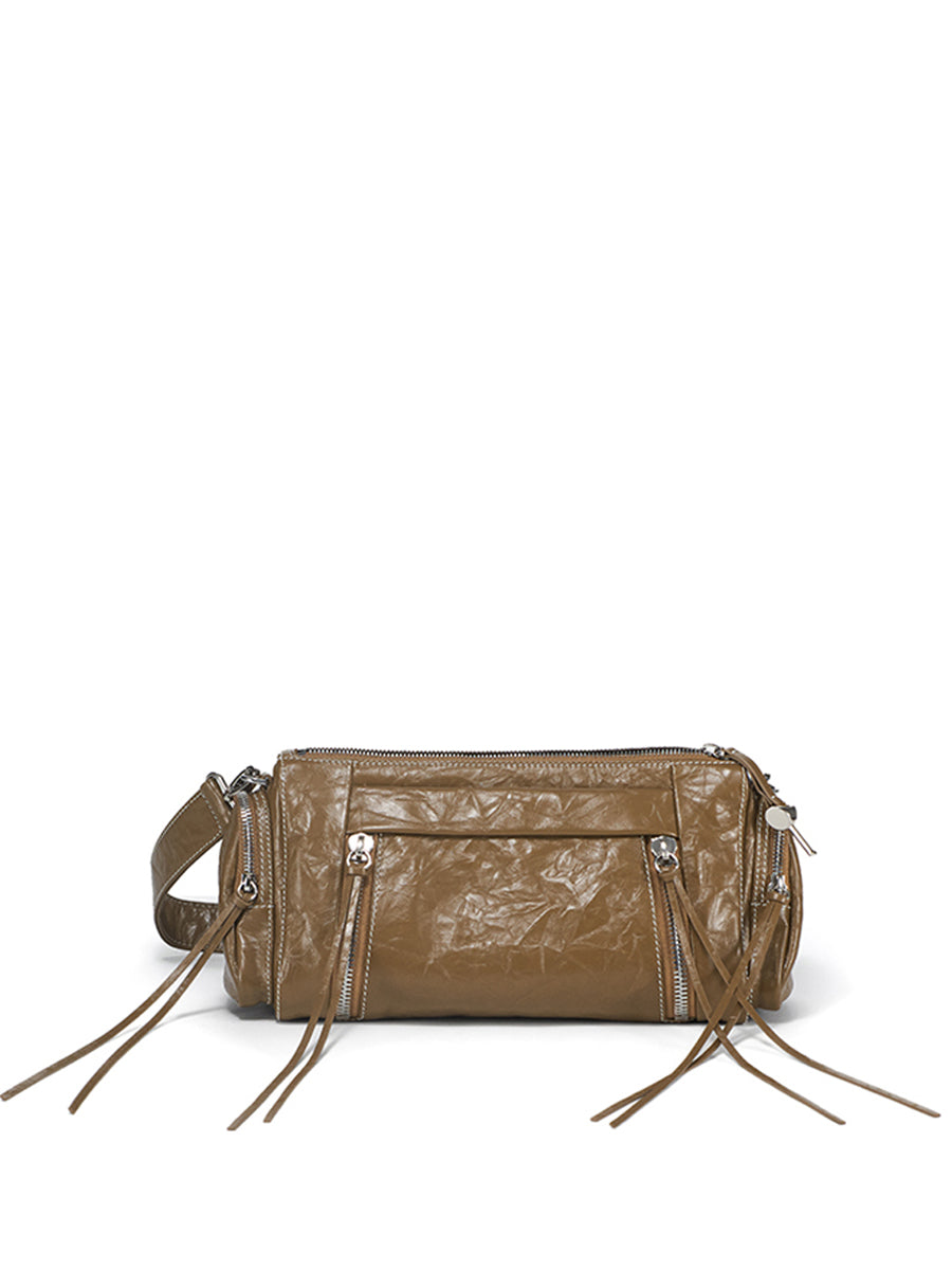 Side pocket motorcycle fringe shoulder bag