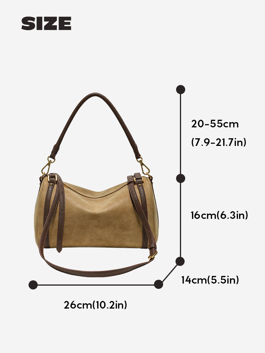 Colorblock retro boston shoulder bag