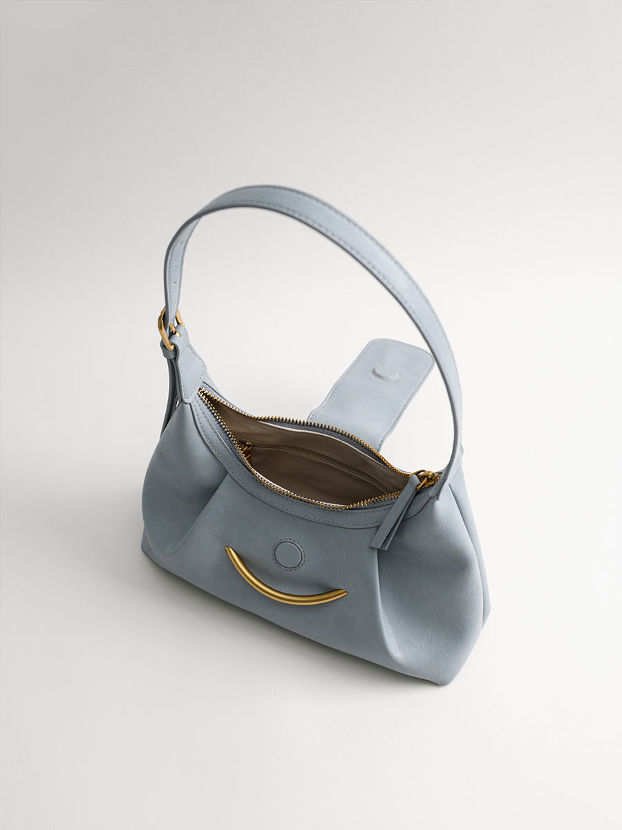 Crescent-shaped delicate hobo bag