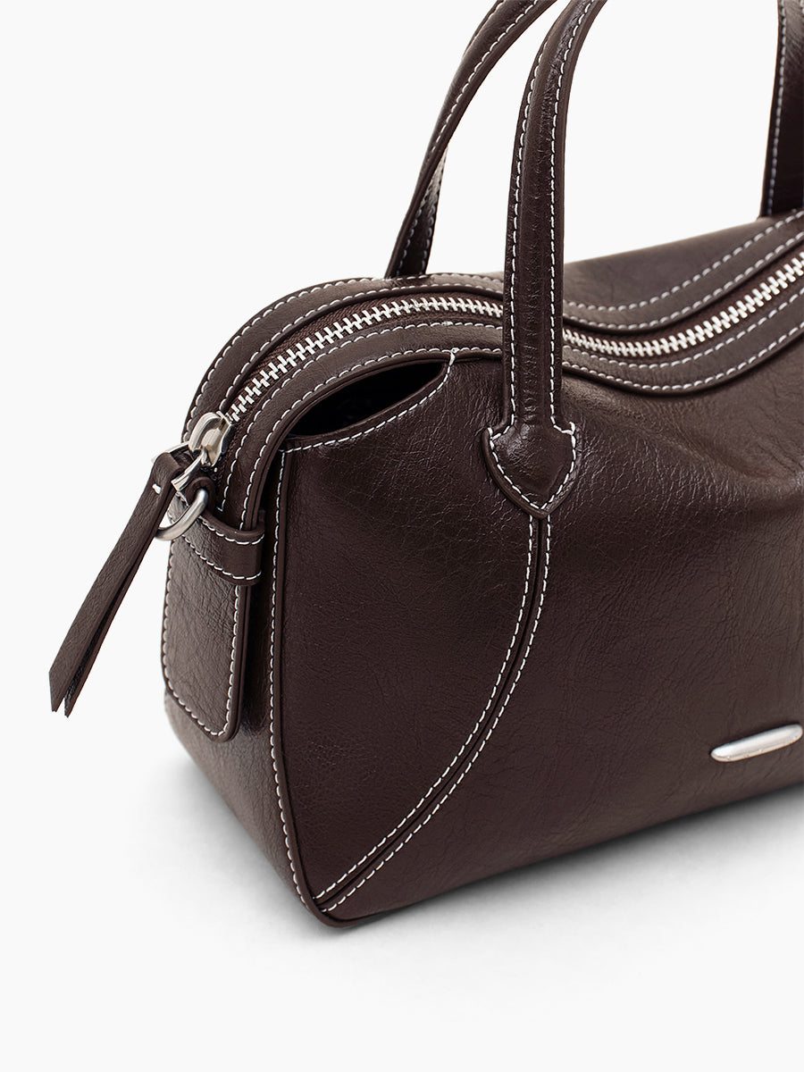 New Leather Boston Bag