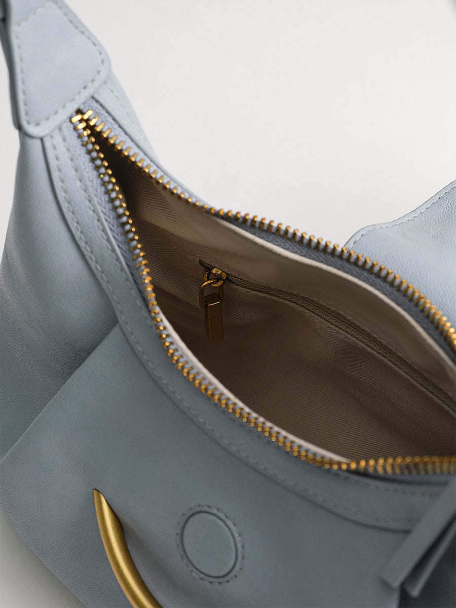 Crescent-shaped delicate hobo bag