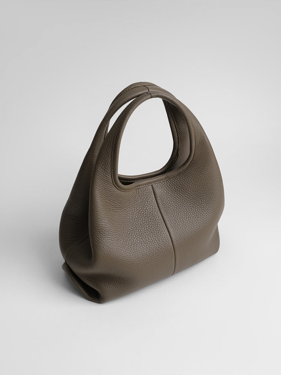 top grain leather minimalist hobo bag