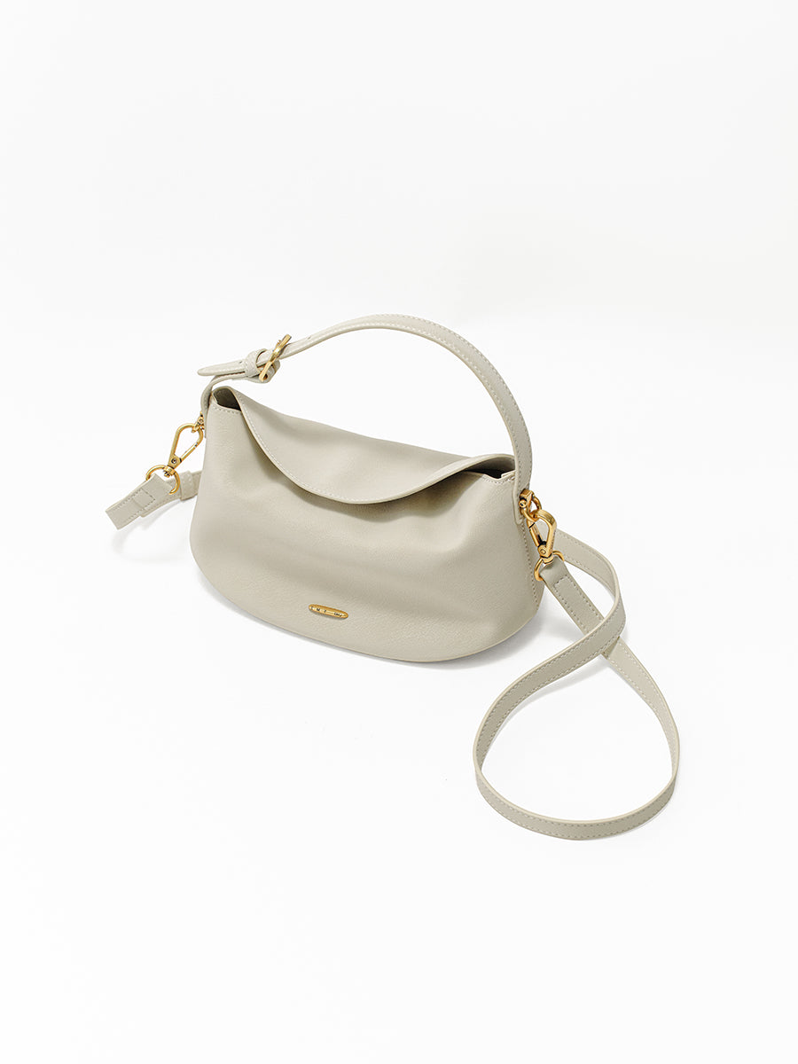 Pillow Bag with Burnished Leather Handles