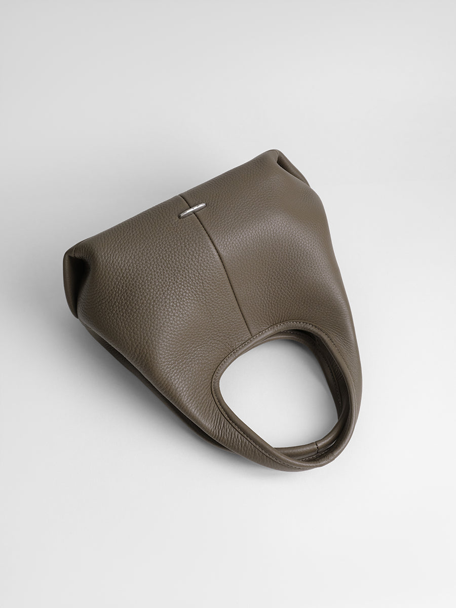top grain leather minimalist hobo bag