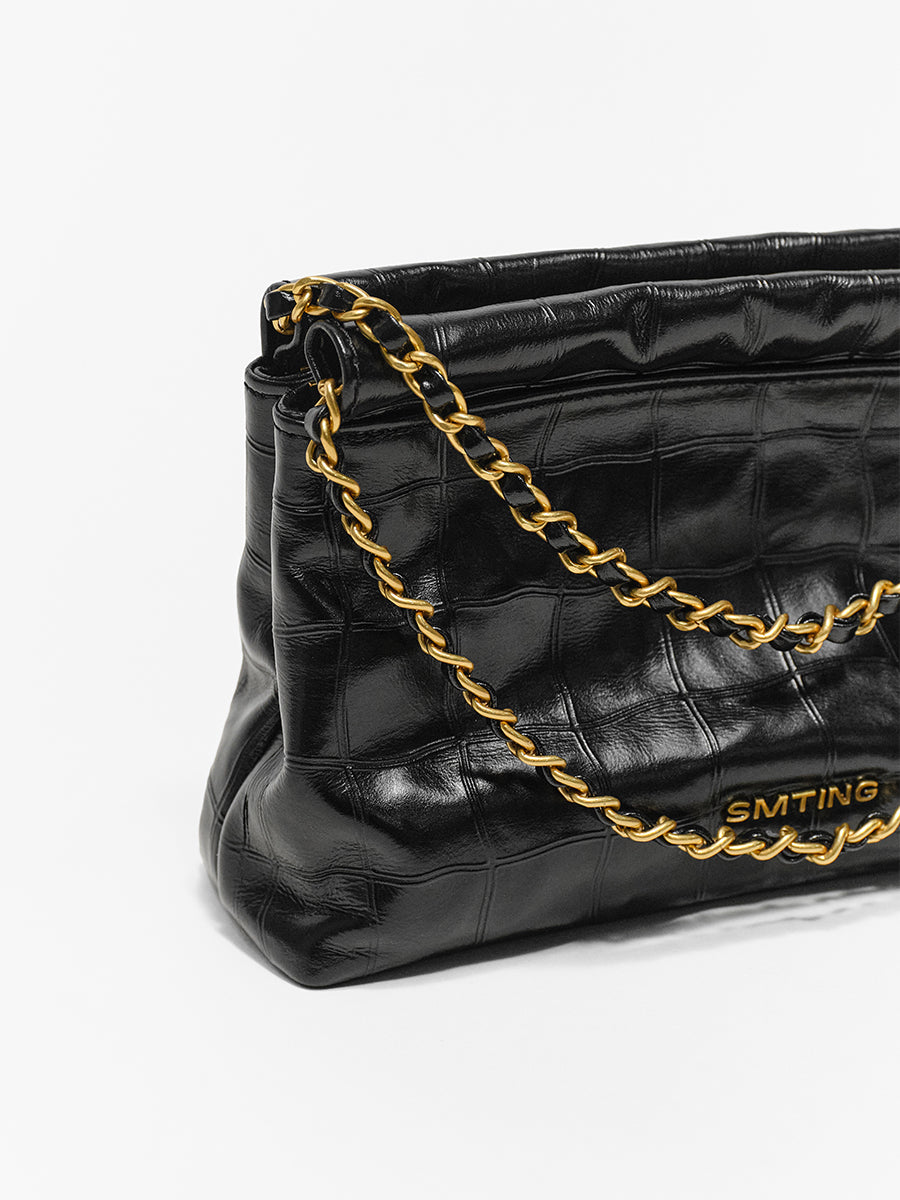 Coco Moonlight-Top  Grain Leather Cowhide Chain Bag