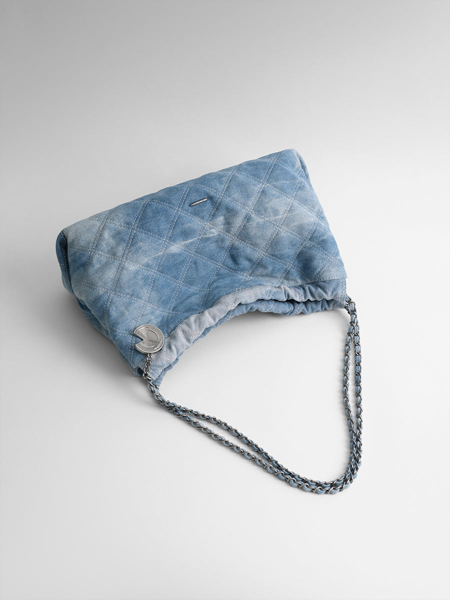 New tie-dye denim chain bag