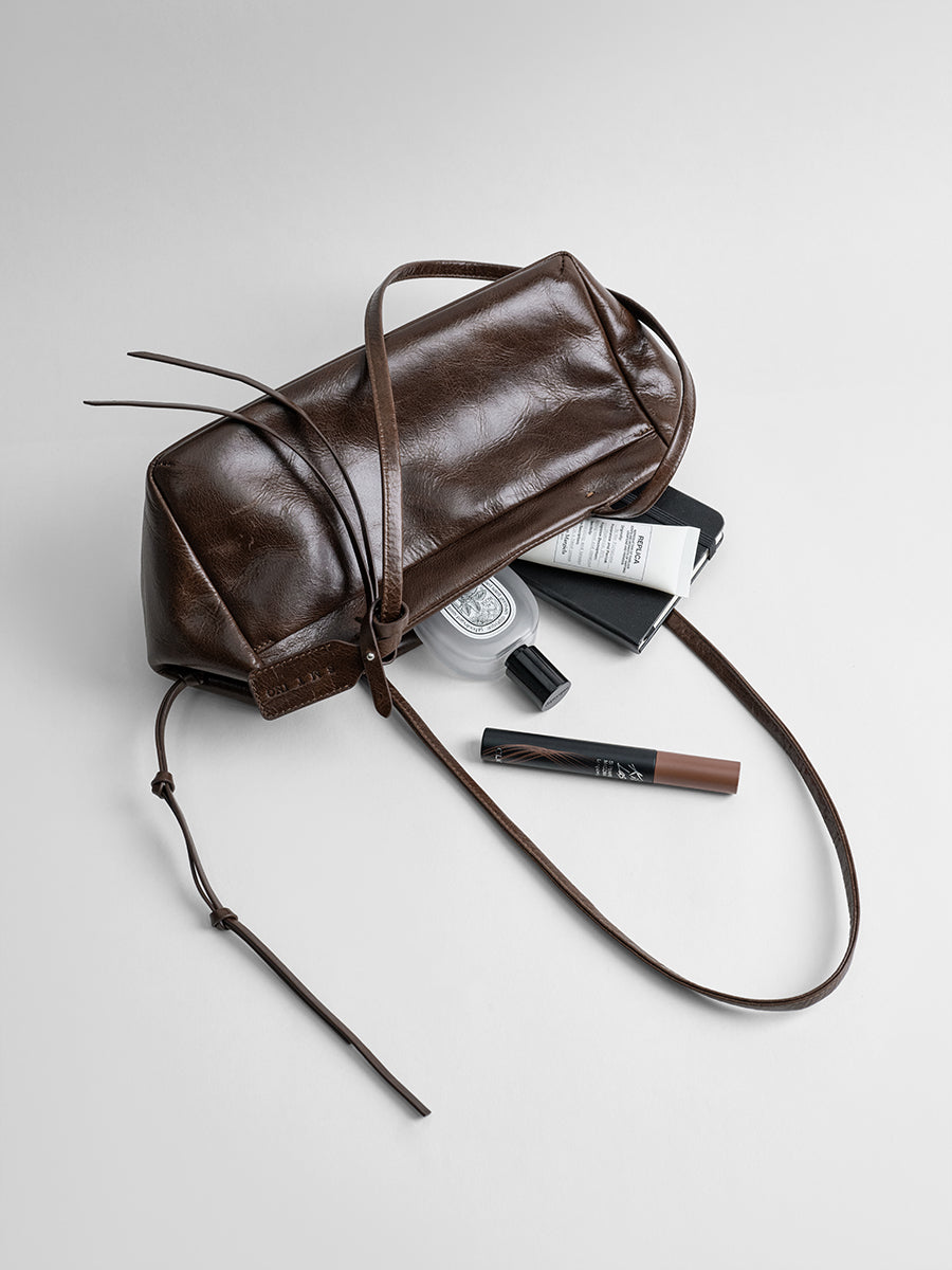 First-layer cowhide Boston bag