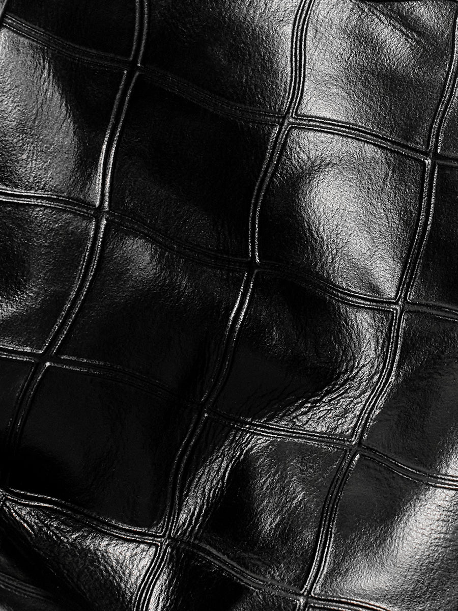 Top-grain leather handbag