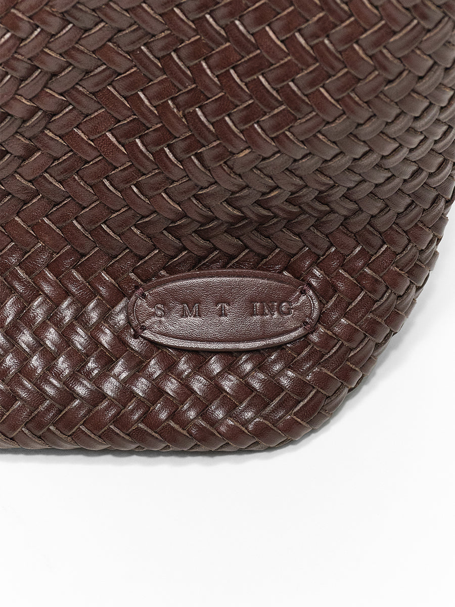 Top-grain Leather Woven Bag