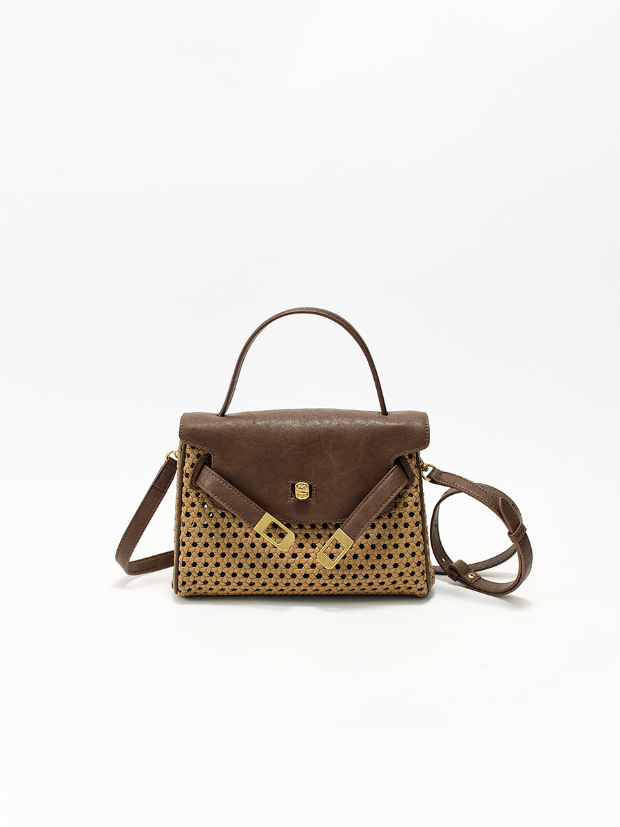 Openwork Woven Kelly Bag