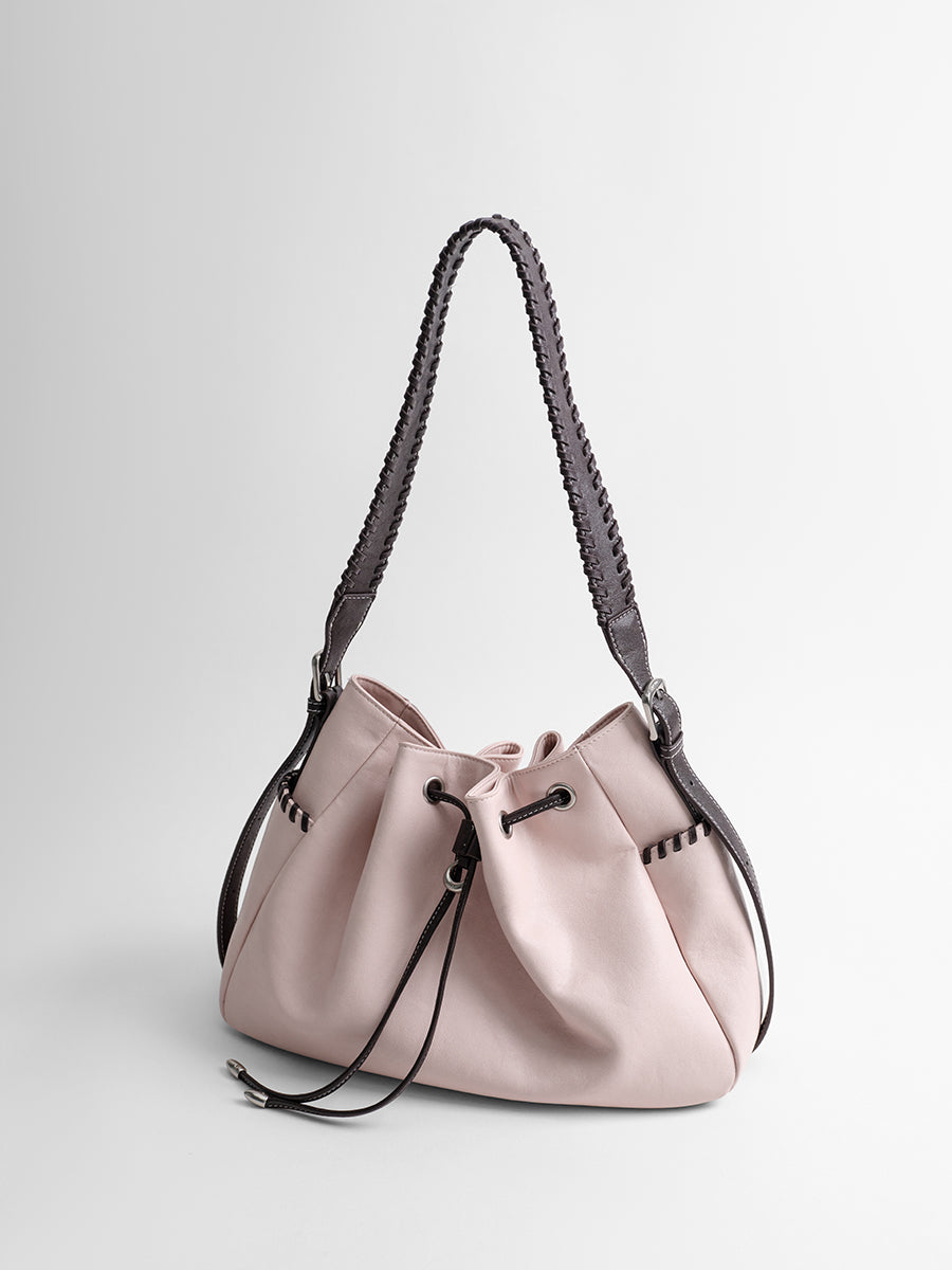 Large-capacity drawstring bucket bag