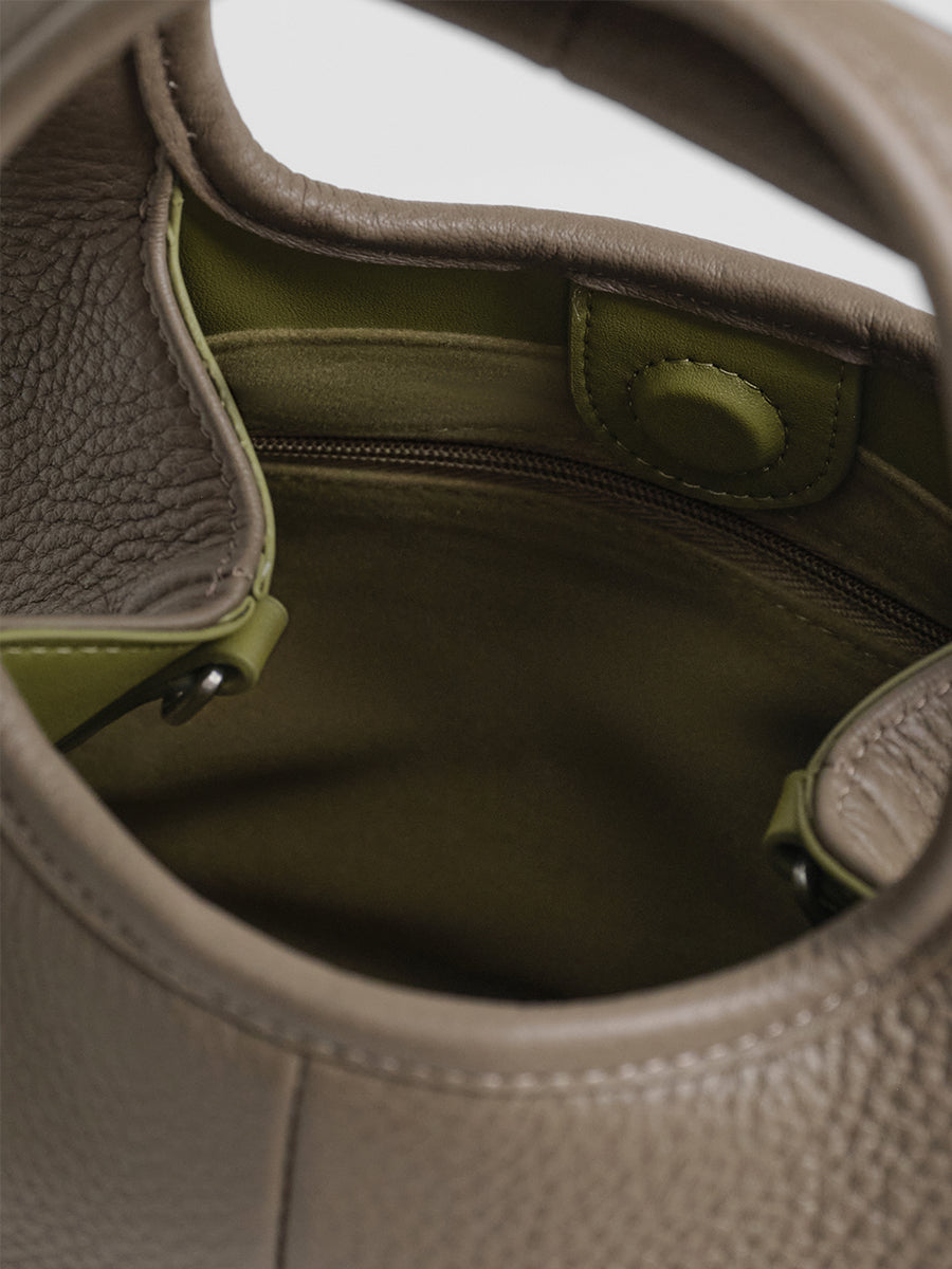 top grain leather minimalist hobo bag