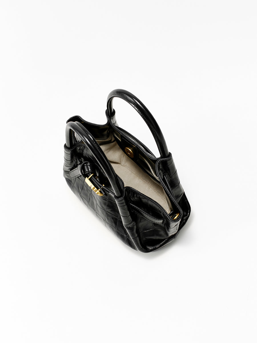 Top-grain leather handbag