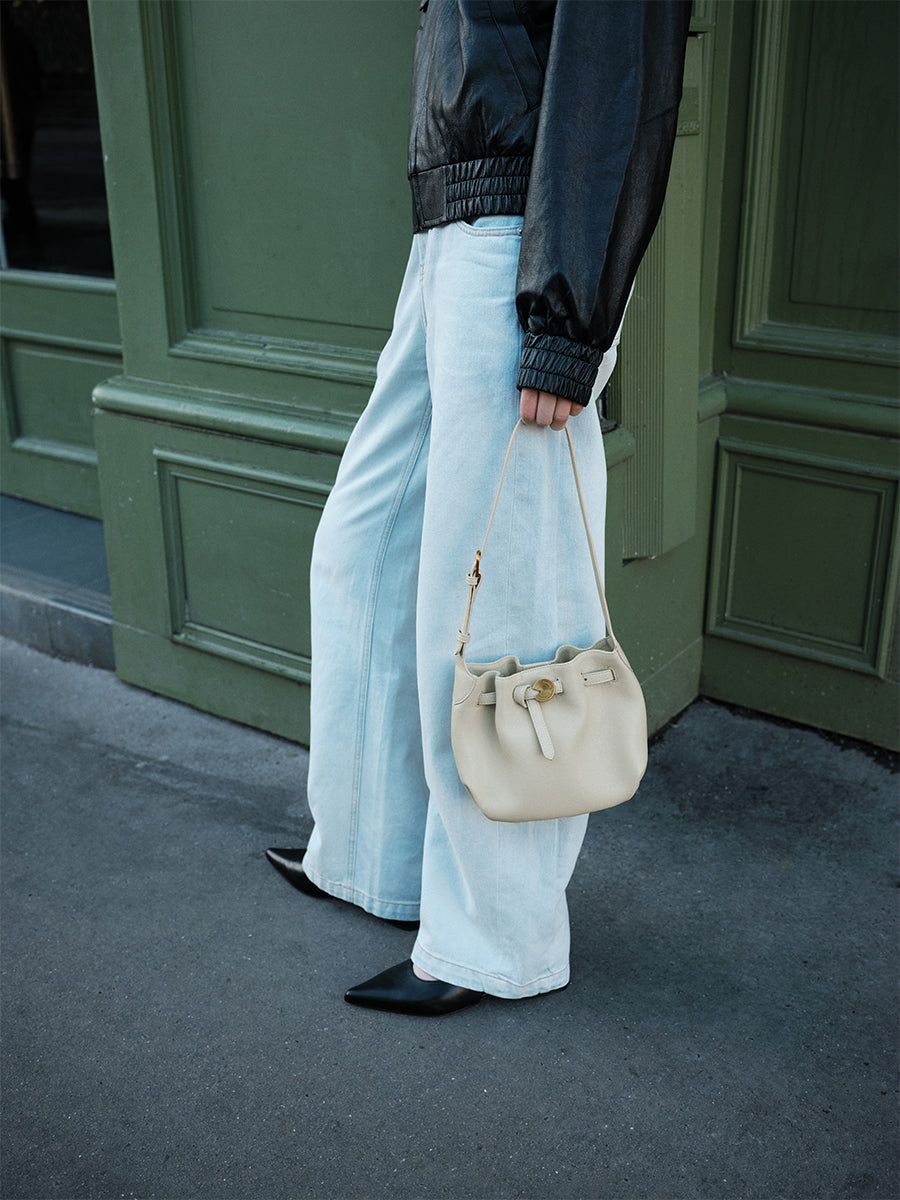 Folded Cloud Bucket Bag