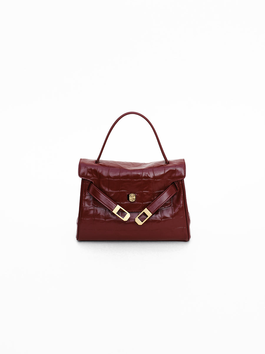 High-end genuine top-grain leather Kelly bag