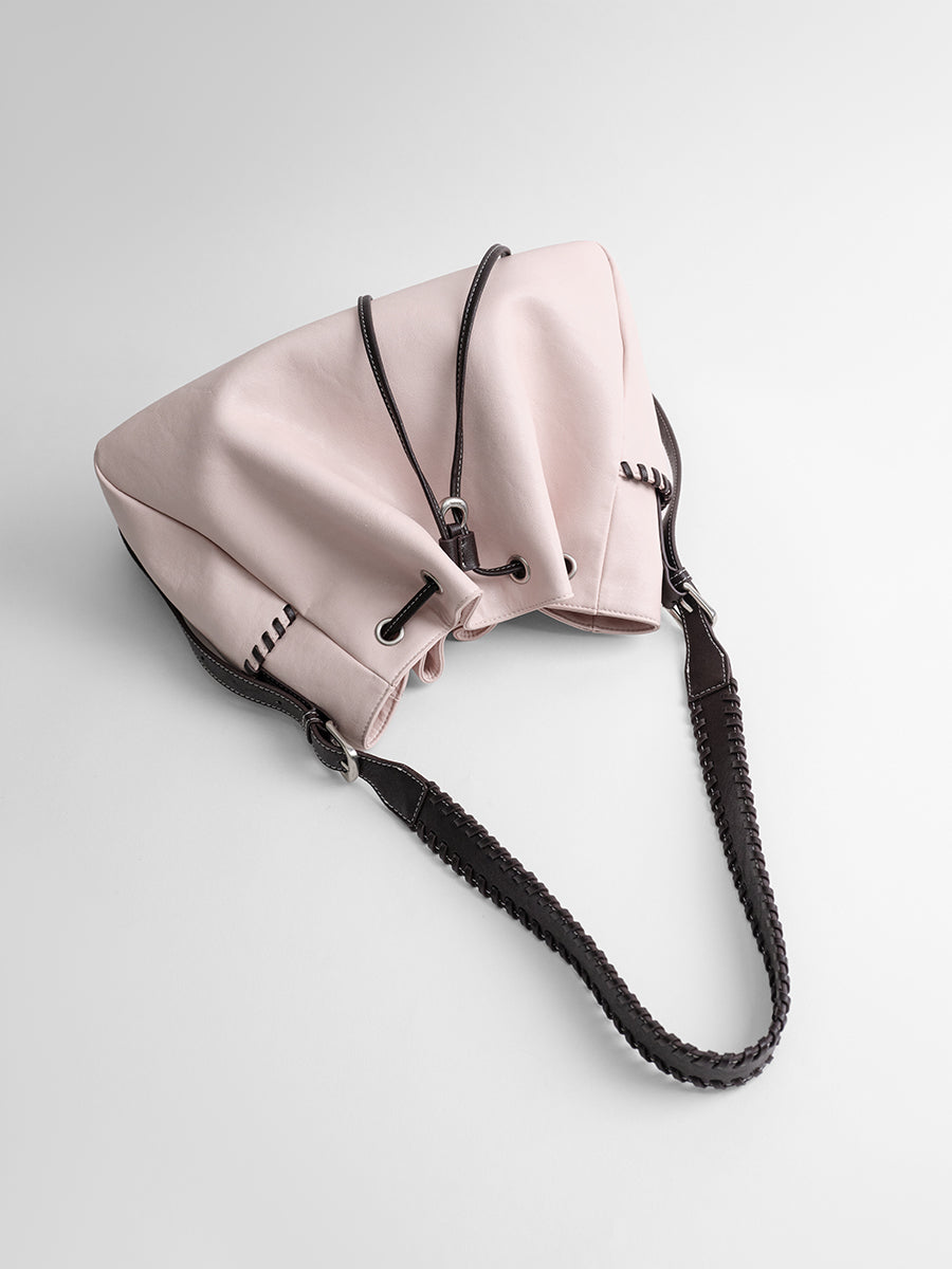 Large-capacity drawstring bucket bag