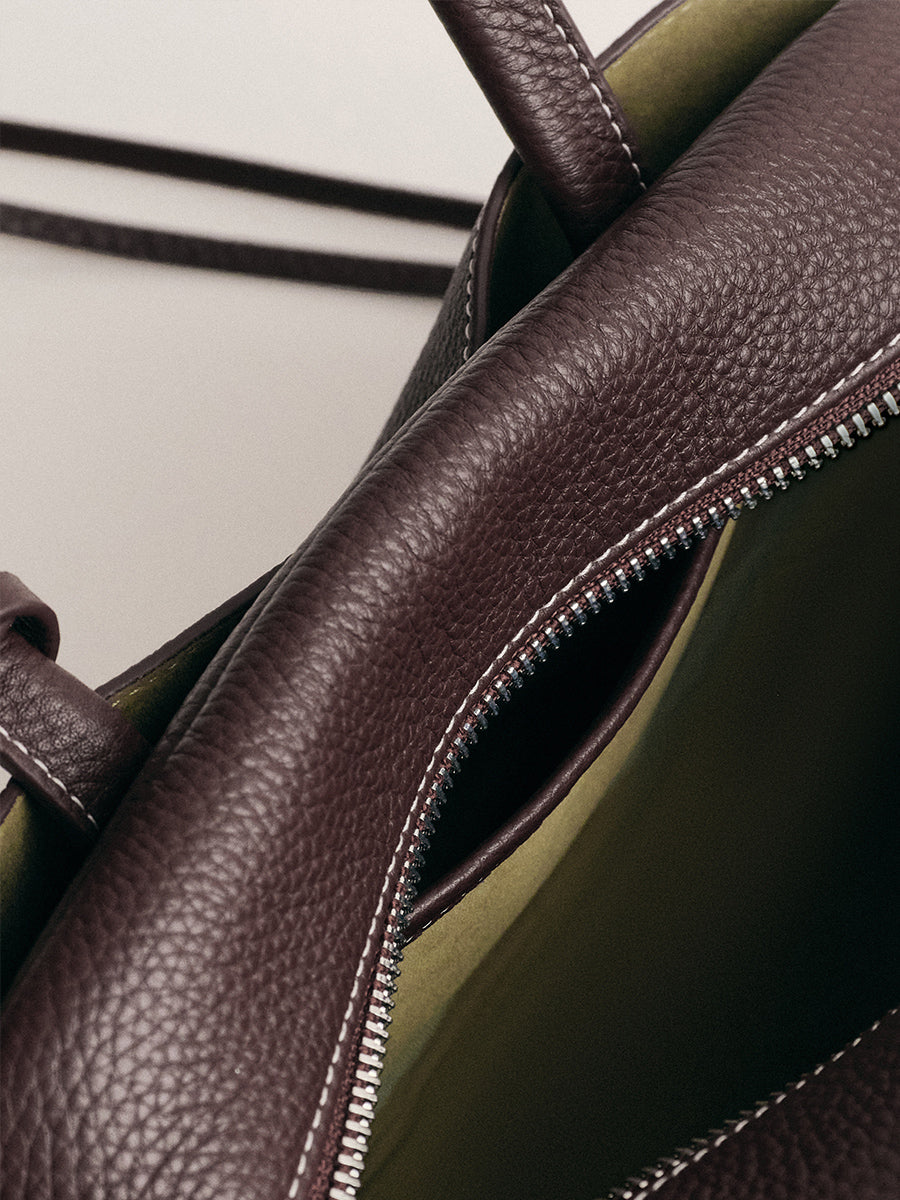 FIRST-LAYER COWHIDE BOSTON BAG