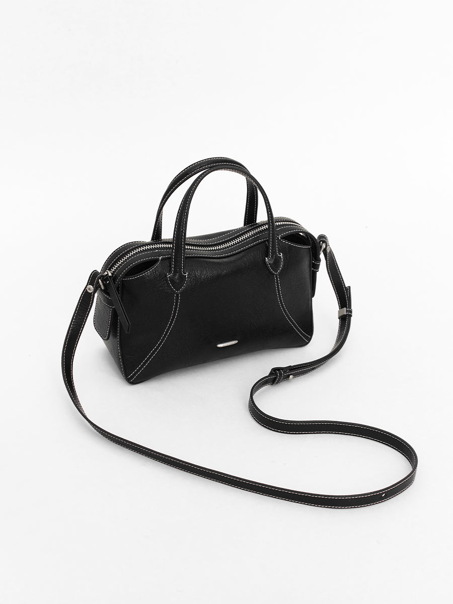 New Leather Boston Bag