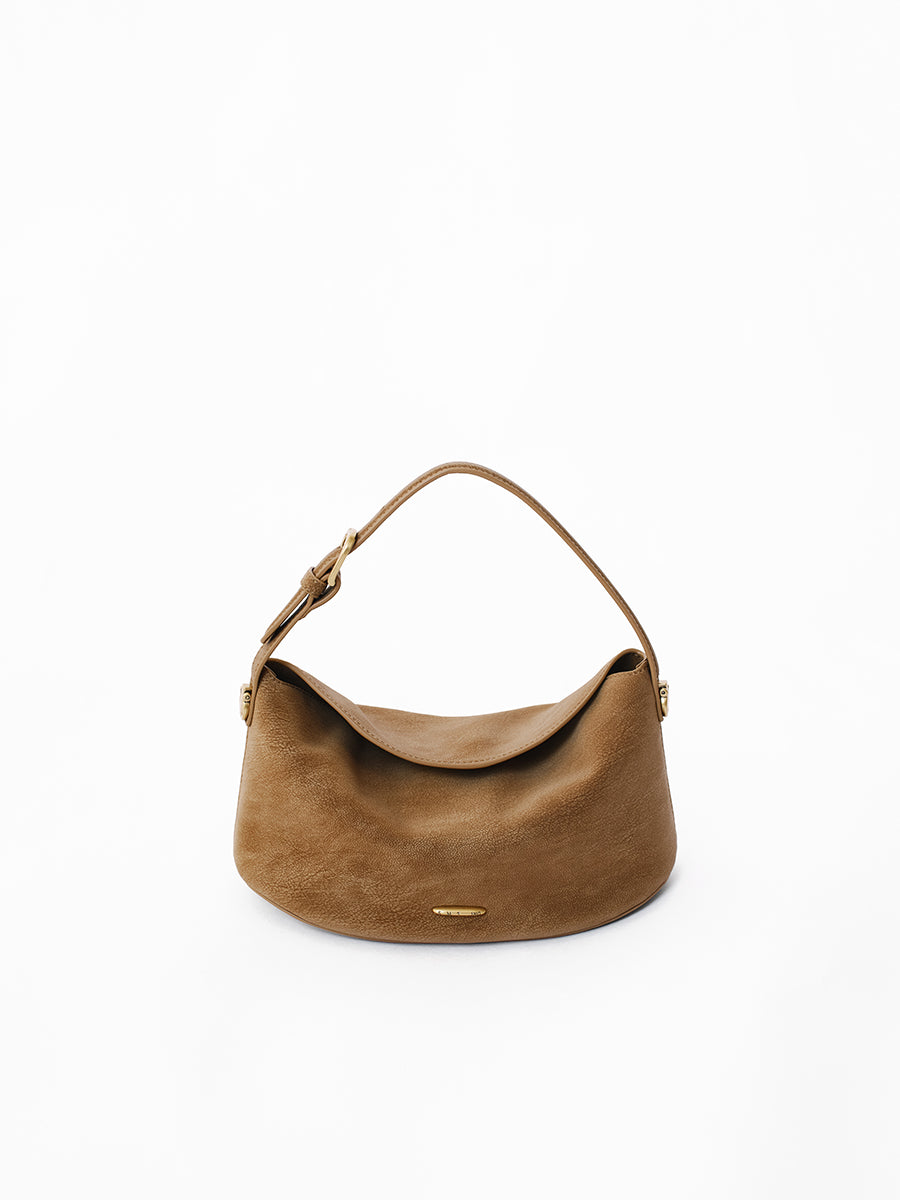 Pillow Bag with Burnished Leather Handles