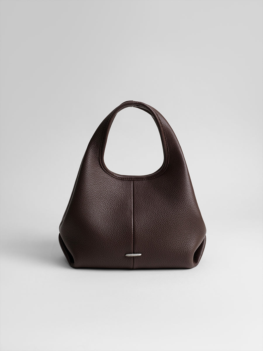 top grain leather minimalist hobo bag