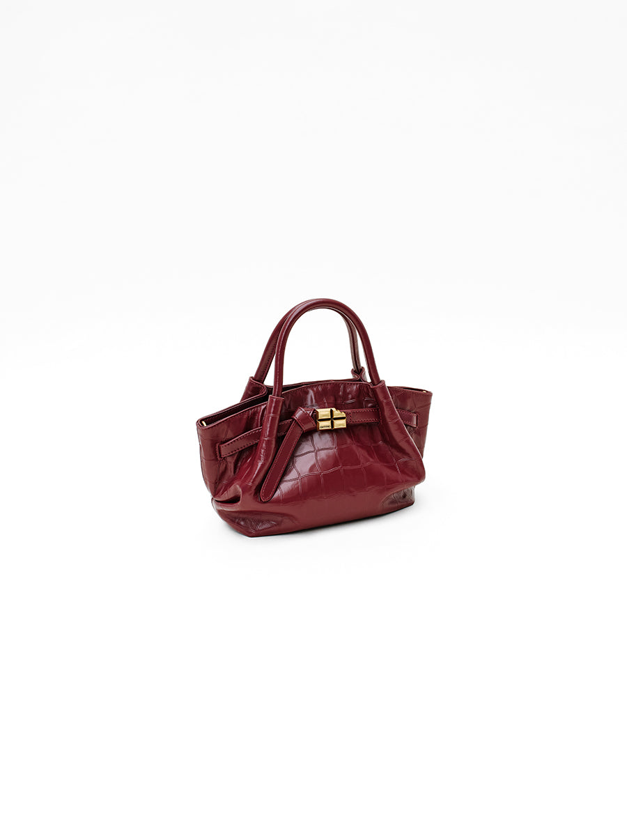 Top-grain leather handbag