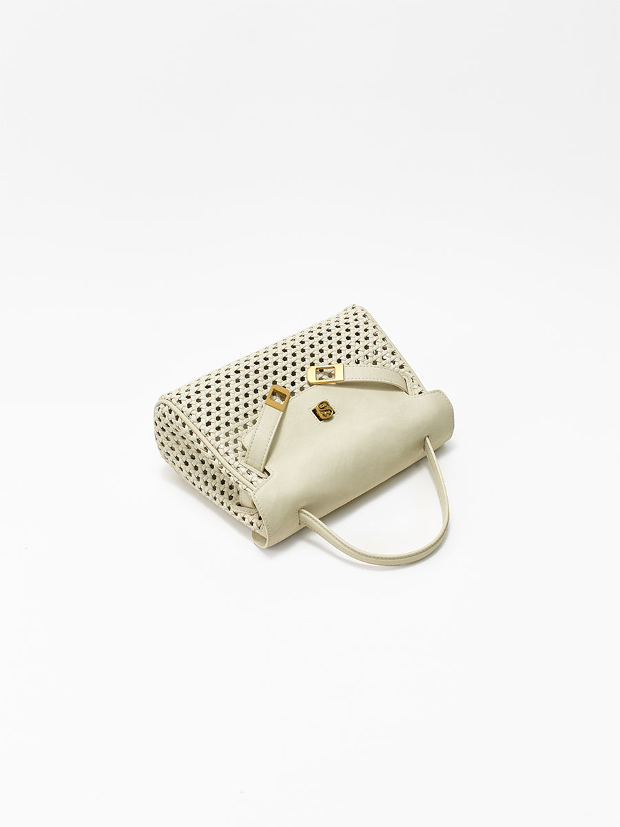 Openwork Woven Kelly Bag