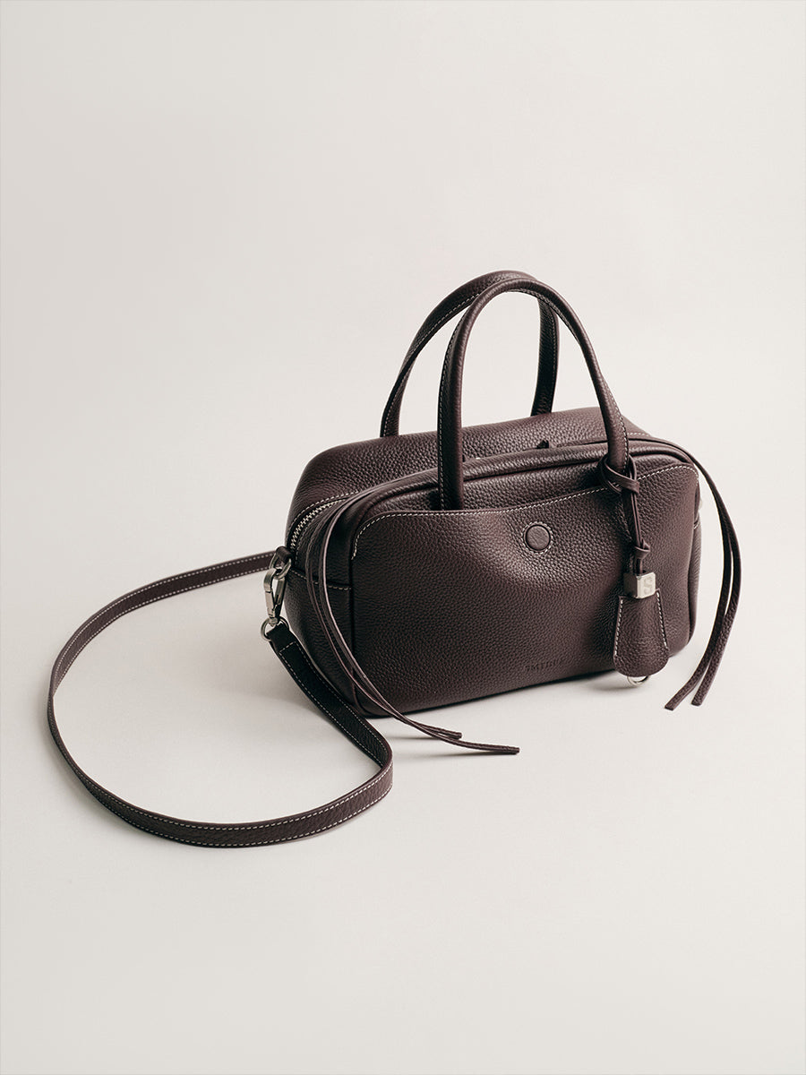 FIRST-LAYER COWHIDE BOSTON BAG