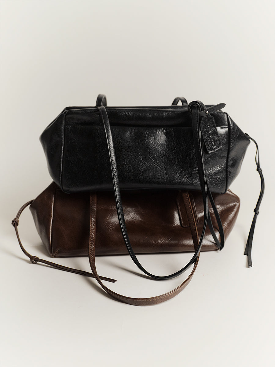 First-layer cowhide Boston bag