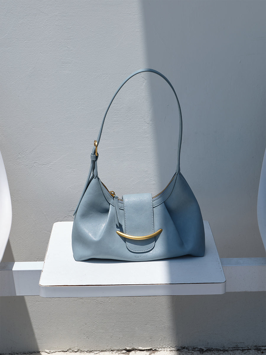 Crescent-shaped delicate hobo bag