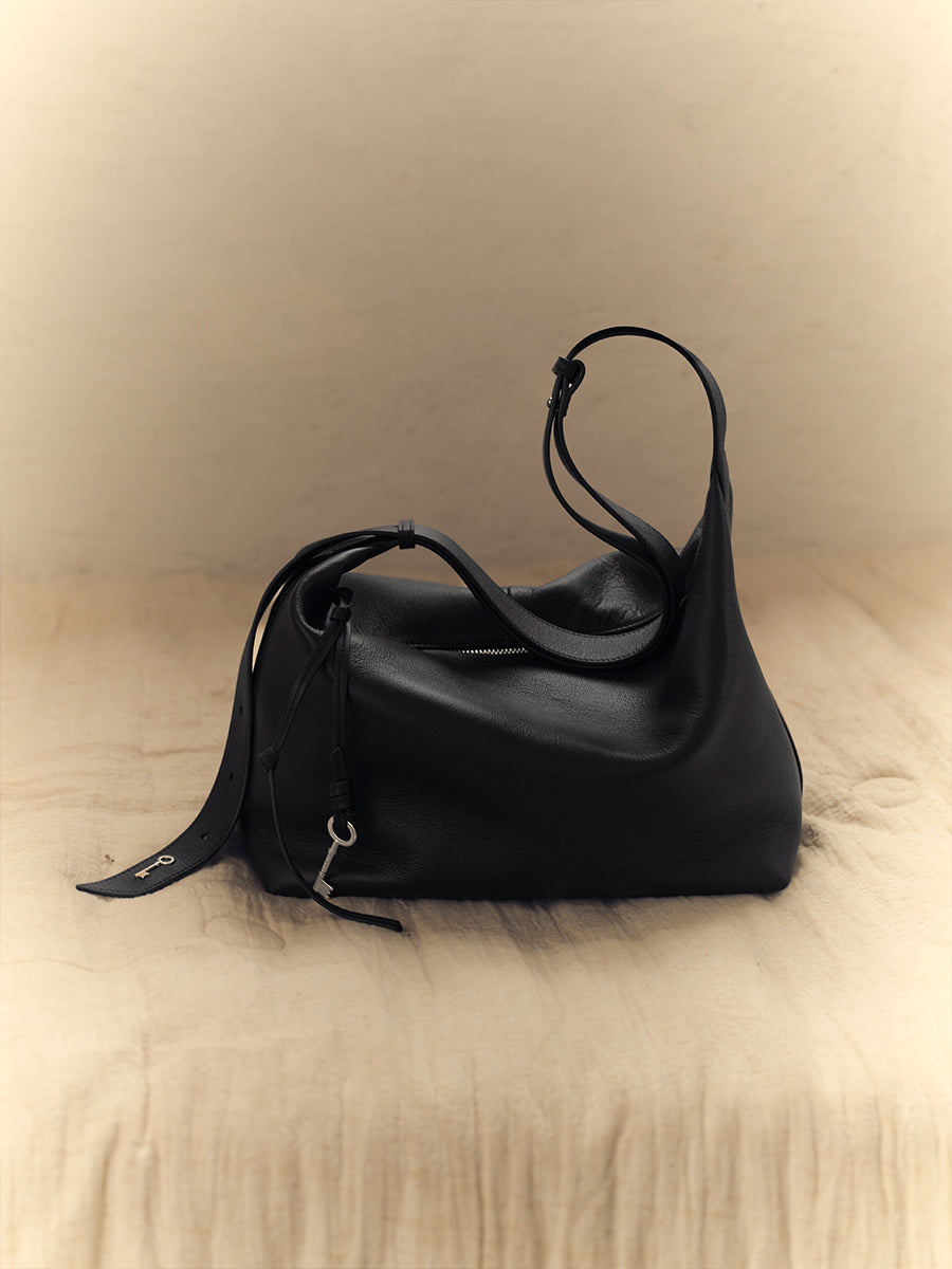 First-layer cowhide hobo bag