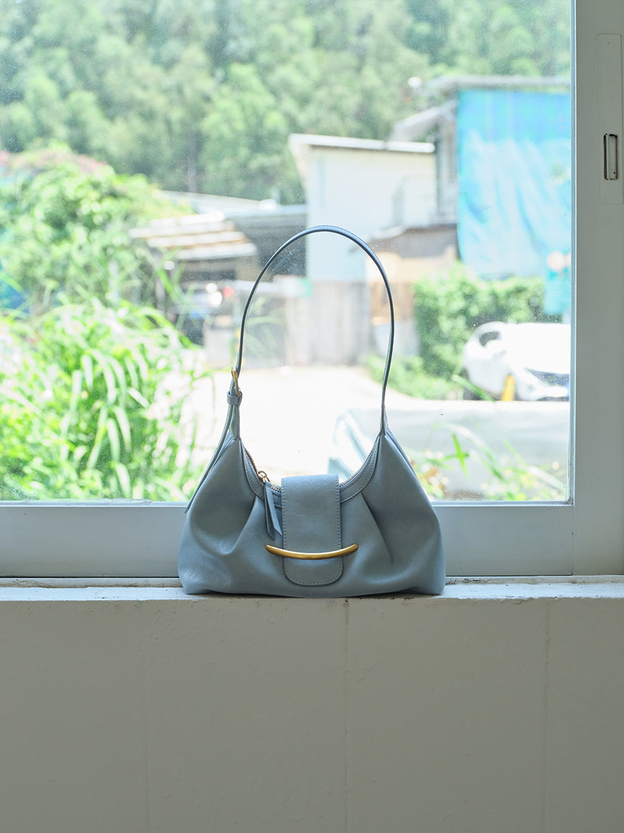 Crescent-shaped delicate hobo bag
