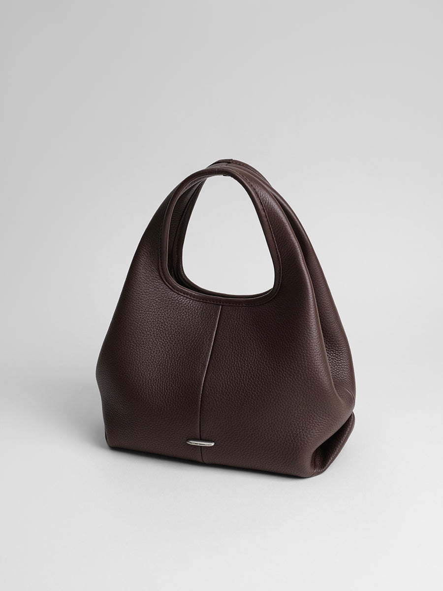 top grain leather minimalist hobo bag