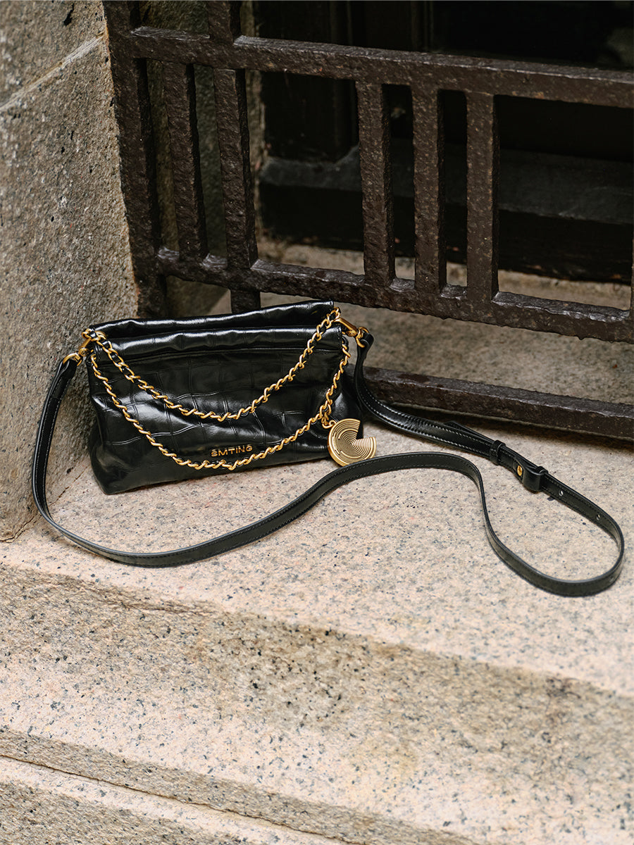 Coco Moonlight-Top  Grain Leather Cowhide Chain Bag
