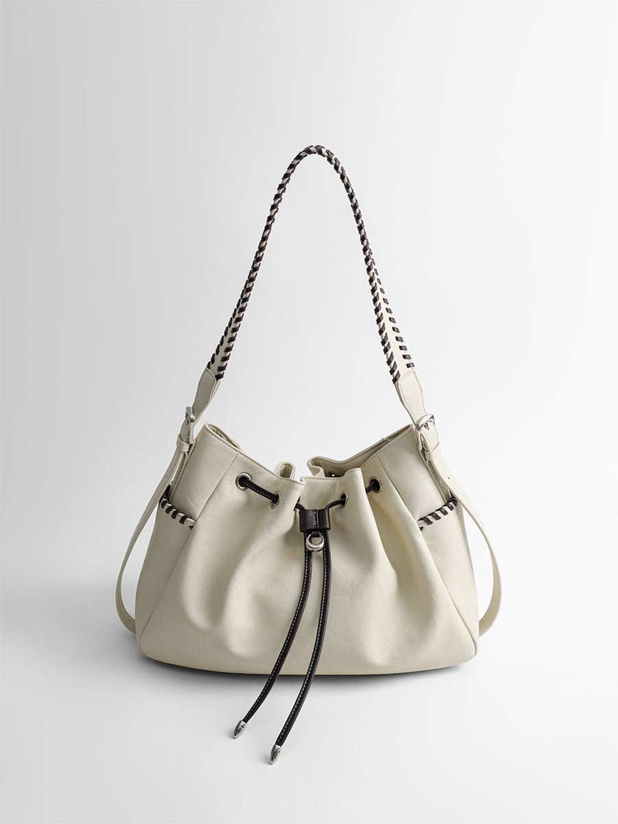 Large-capacity drawstring bucket bag