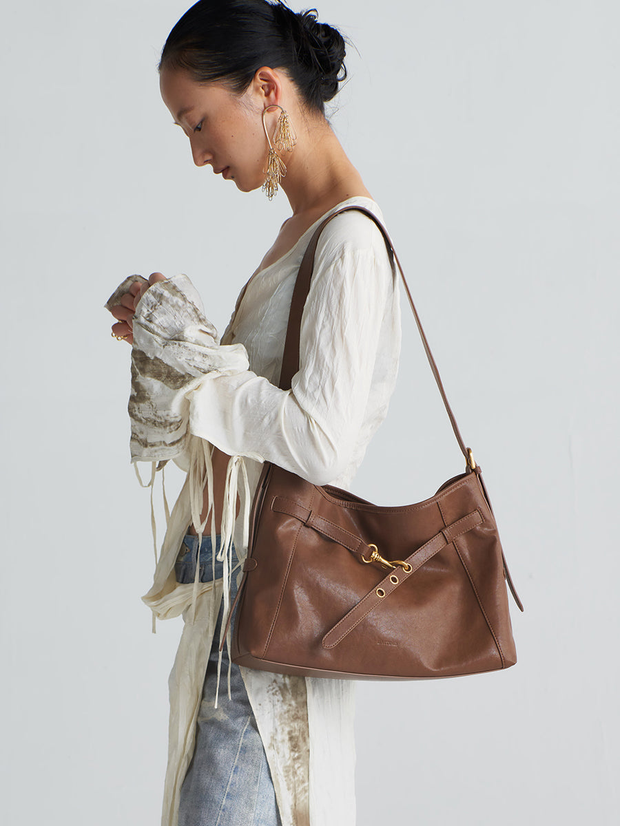 Long time no see-Large Capacity Leather Tote Bag